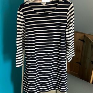 Navy and White Striped Dress